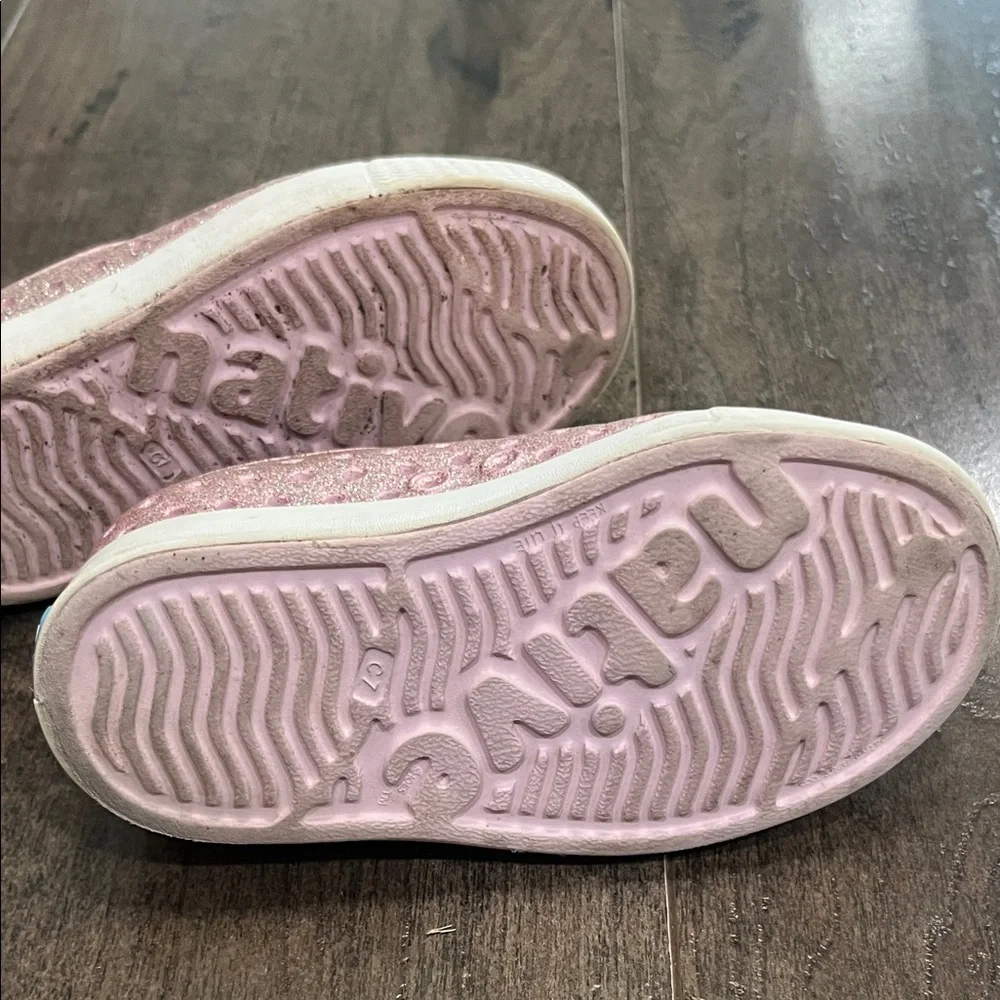 Pink Glitter toddler native slip on shoes - Picture 2 of 3